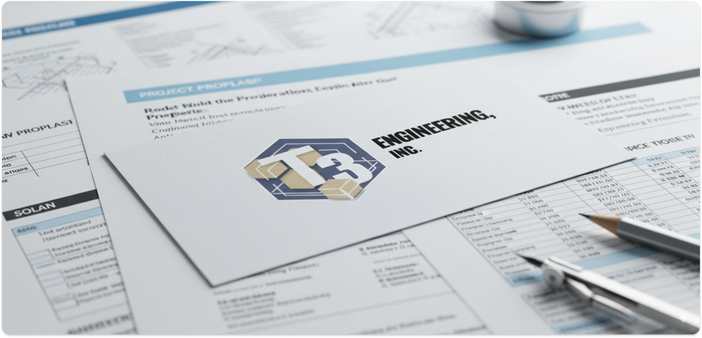 Overview mockups for T3 Engineering