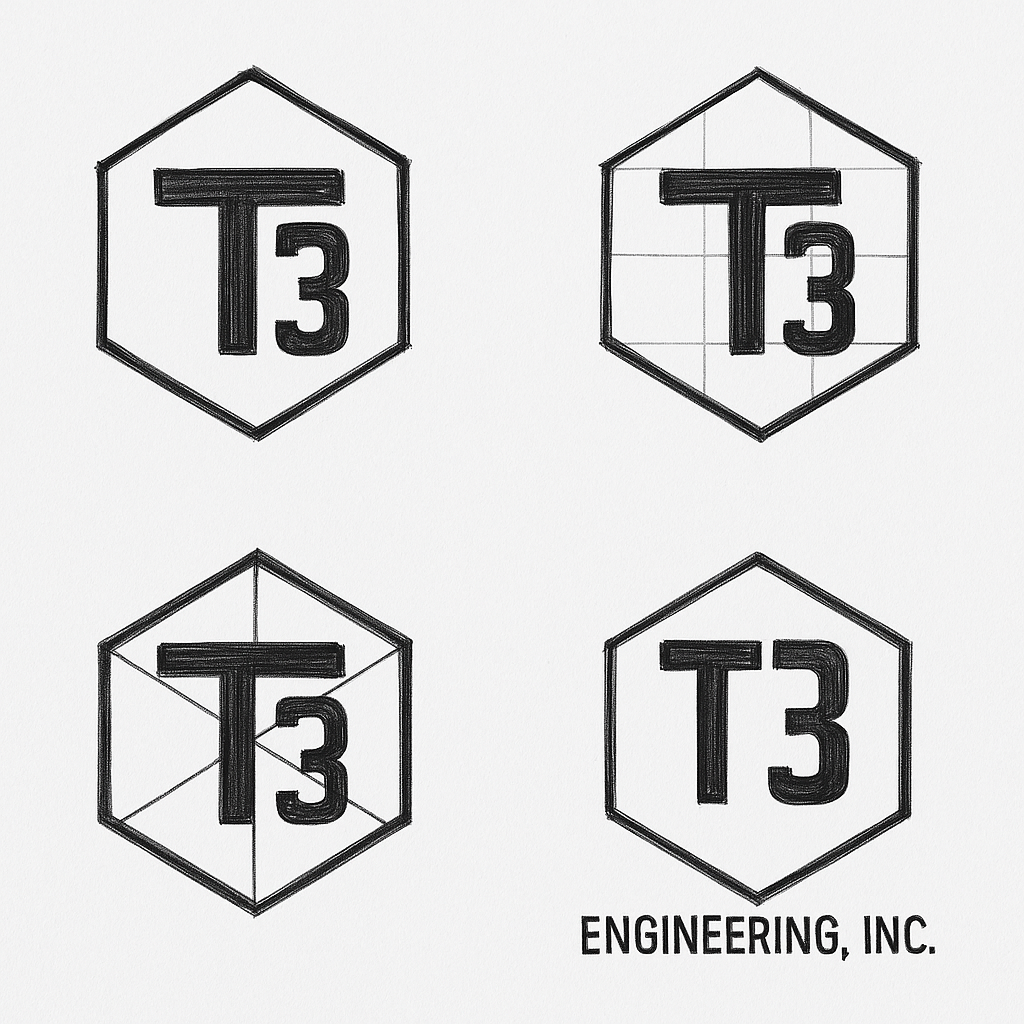 Grid, clearspace, and construction of the T3 monogram